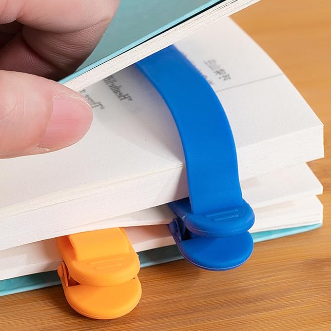 3pcs Page Bookmarks for Reading, Automatic Book Marks Tailored for Book Enthusiasts, Unique and Cute Book Page Holder Markers Clip Reading Accessories Gifts(Yellow Green Blue)