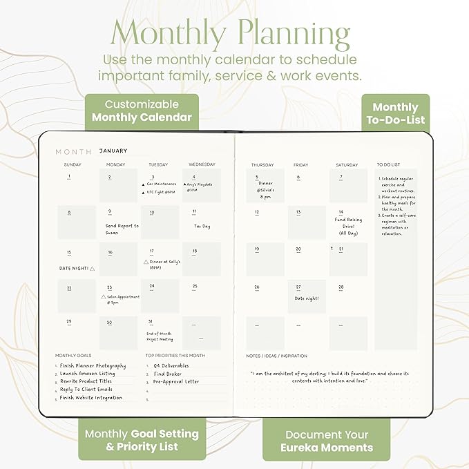2024-2025 Planner For Women & Men - 5 x 8 A5 Size - Mantra Planner