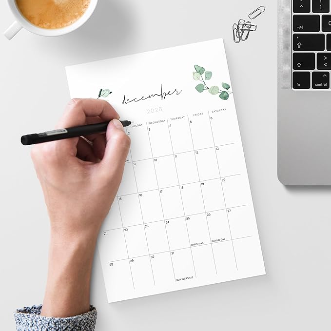 Magnetic Calendar for Refrigerator 2024-2025 - Versatile 6x9 2024 Fridge Calendar Runs Until December 2025 - Easy Planning with Aesthetic Fridge Calendar Magnet - Karto - Greenery