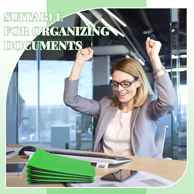 36 Pcs Classification Folders Bulk 2 Dividers File Folder with Fastener 2 Prongs Letter Size Pressboard Filefolders with 3.5 Inch Expansion for Organize Office Medical Document (Green)