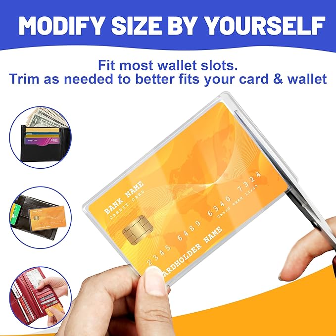 16 PCS Social Security Card Protector Sleeves/New Medicare Card Protector Sleeve/Credit Card Holder,31 Mil Soft Clear Plastic Card Sleeves, Waterproof SSN Card Protector