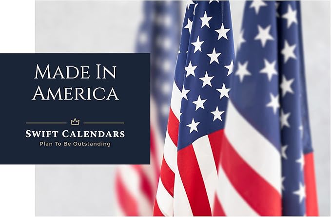 24" x 36" SwiftGlimpse 2025 Wall Calendar Erasable Large Wet & Dry Erase Laminated 12 Month Annual Yearly Wall Planner, Reversible, Horizontal/Vertical, Navy