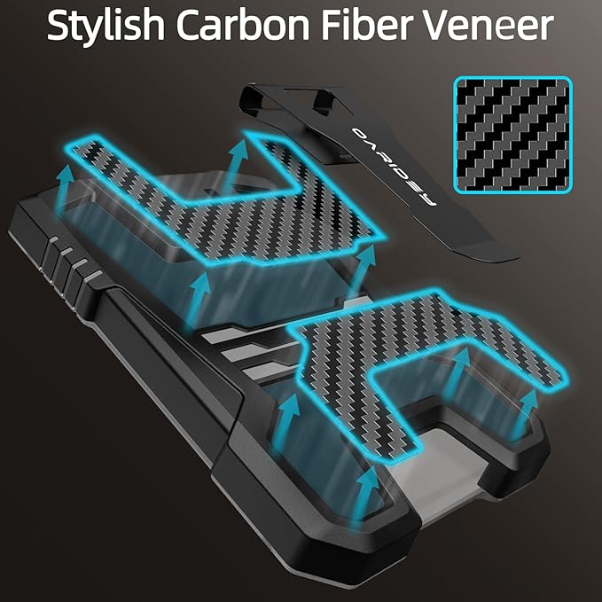 Oaridey Carbon Fiber Badge Holder with Lanyard, Heavy Duty Lanyard with Safety Breakaway Buckle for ID Card/Badge Holder