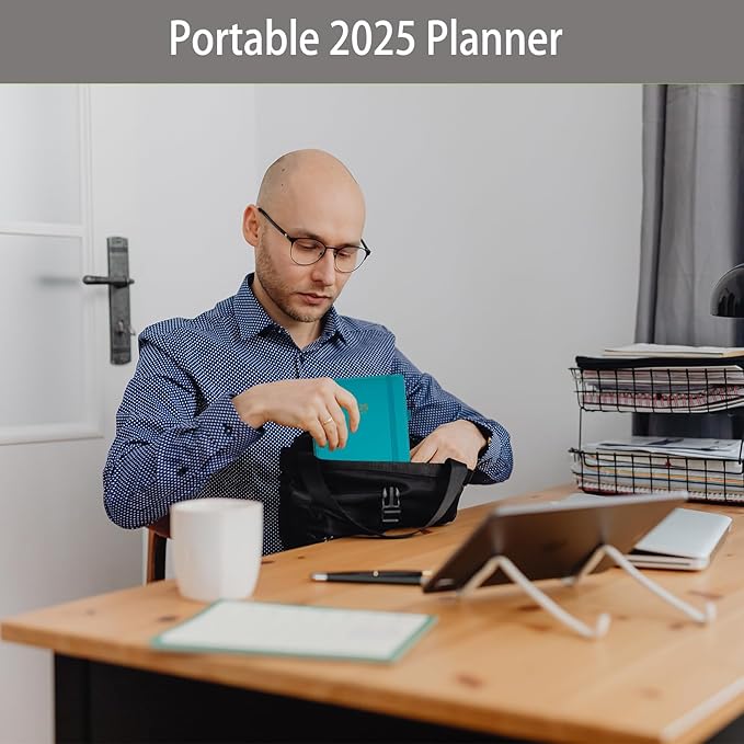 2025 Appointment Book/Planner, One Page Per Day, Jan - Dec 2025, Annual Daily Monthly Agenda Planner with Hourly Schedule and Monthly Tabs, 5.7" x 8.3" Calendar Planner (5-Sky Blue)