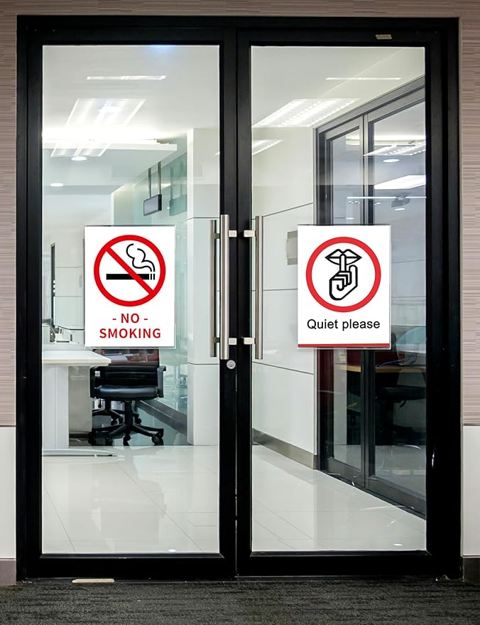 NIUBEE Acrylic Window Sign Holder with Suction Cup 8.5 X 11, Clear Acrylic Frames Glass Door Wall Mount Advertising Signage Sign Holder for Mall, Office, Home, Store, Restaurant(12 PACK)