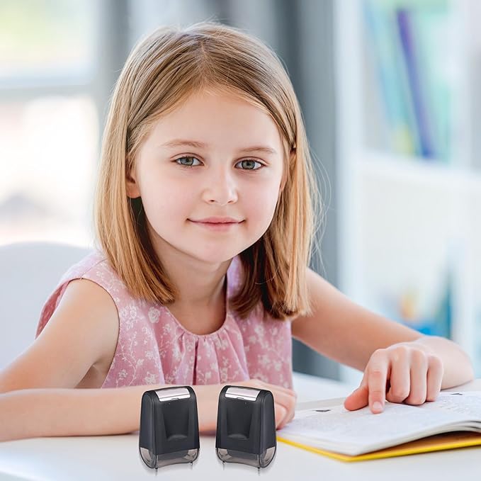 Sherr 2 Handwriting Line Stamp Roller Dashed Handwriting Lines Practice Roller Stamp for Kids, Teachers Kindergarten Education Classroom Back to School Need(2.72 x 2.44 x 1.54 Inch,Black)