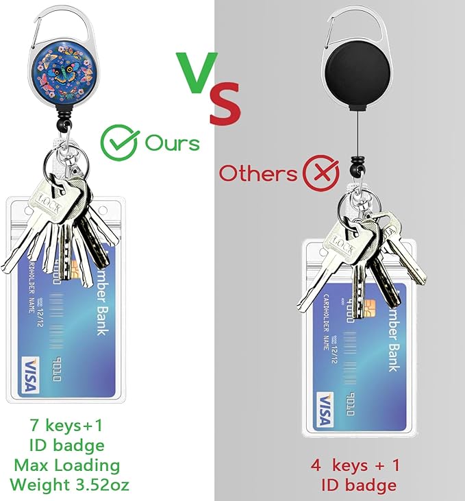 Lanyards for Id Badges, Butterfly Flowers Badge Holder with Retractable Reel Belt Clip, Cute Work Name Tag Lanyard Vertical ID Card Protector Case for Women Nurse Doctor Teacher Student