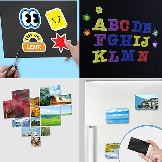 Magnetic Sheets with Adhesive Backing,8.5" x 11"(Pack of 16),30 mil Thick Cuttable Flexible Magnet Sheets for DIY Crafts,Photos and Stickers,Magnetic Paper Sheets with Strong Self Adhesive