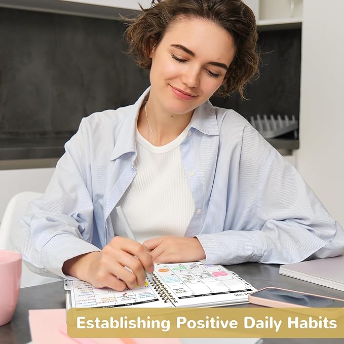 2025 Planner - Weekly and Monthly Planner, January 2025 to December 2025, Spiral Bound 2025 Calendar Planner Book, Inner Pocket, Perfect for Office Home School Supplies - A5 (6.3" x 8.5"), Beige Gray