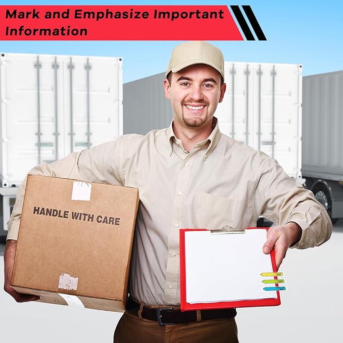 Teling 2000 Pcs/ 20 Packs Sign Here Sign Date Tabs Stickers Colored with Dispenser Arrow Flag Tabs with Dispenser Easy to Post for Notary Books Paper(Stylish Style)