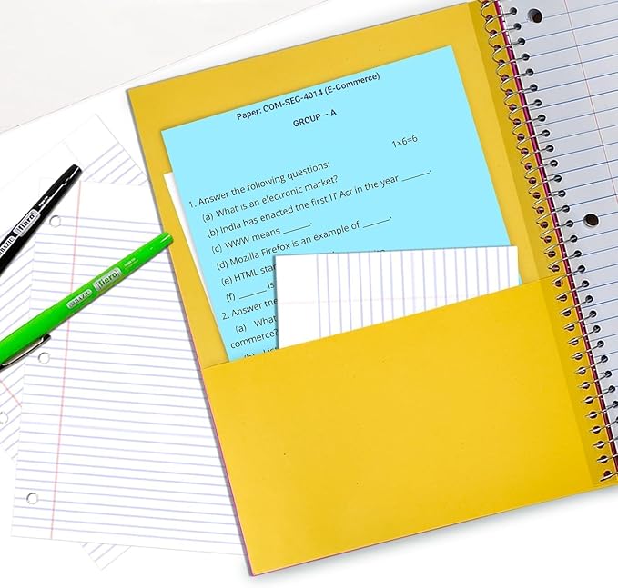 36 Pack Spiral Notebook, 5 Subject, Wide Ruled, 300 Pages/Book (150 Sheets), 8 x 10-1/2", Bulk School & Office Spiral Notebooks, Sturdy Spiral Journal Notebook, Soft Cover, Assorted Colors