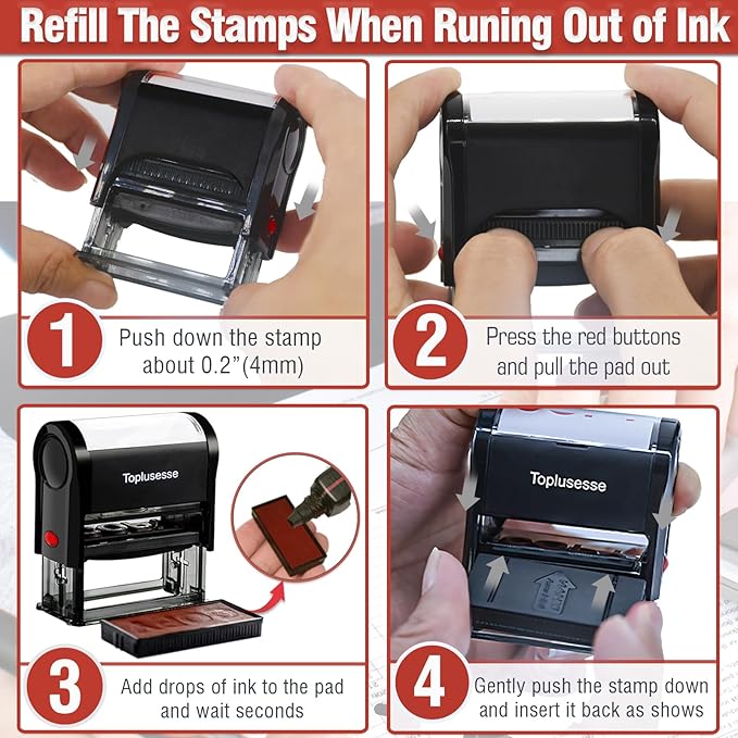 Copy Stamp Self Inking Rubber Office Self Inking Copy Message Stamp Office Supplies- Red Ink one line