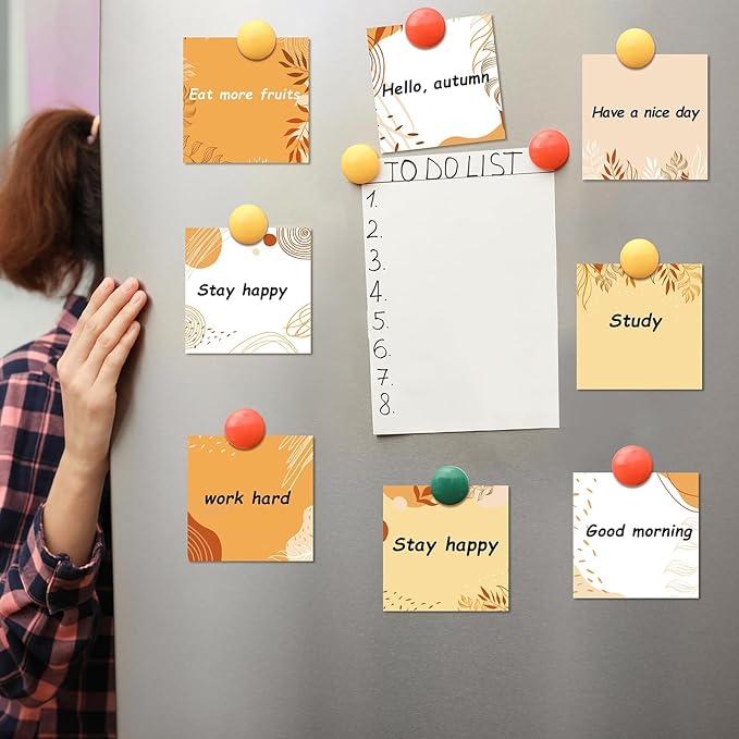 16 Pieces Fall Sticky Notes Fall Boho Style Design Self-Adhesive Note Pads Sticky Memo Notes for School Office Home Supplies Students Teachers Present