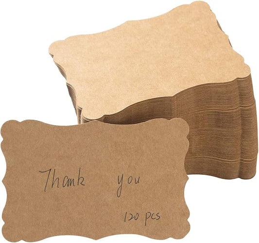 120 Pieces Small Mini Business Cards Vintage Assorted Colors Blank Note Cards Gift Word Card for Business Cards, Gift Cards (Brown, 3.66x 2.36 inches)