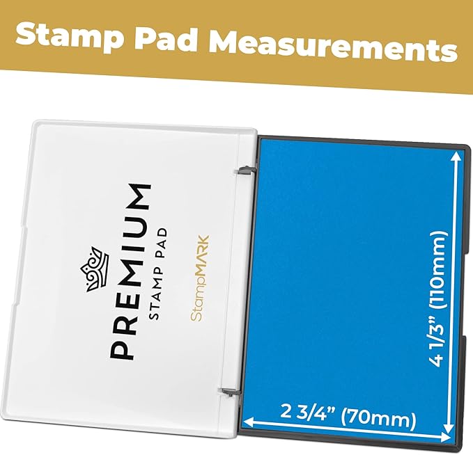 Premium Stamp Pad Medium Size 3" x 4" - for Traditional Rubber Stamps - Felt Pad Sky Blue Color