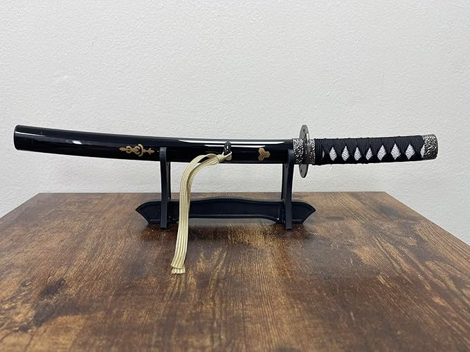 17 inch Stainless Steel Bride's Mini Katana Kill Bill Sword Mini Dagger Letter Opener Table Decor w/Free Display Stand