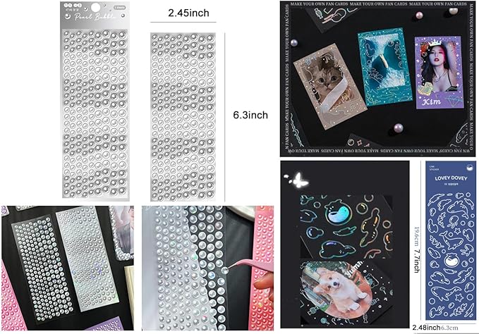 25 Sheets Laser Flashing Deco Stickers Set, Decor Kpop Stickers. for Photocards, Headphones, Water Bottle, Phones, laptops, Planner, Diary Decoration Anything You Like