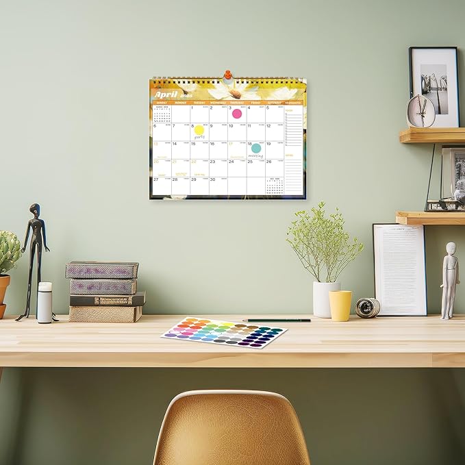 2025 Calendar 18 Month Wall Calendar 2025-2026, January 2025 to June 2026 Calendar with Julian Dates, 11" X 8.5" (2025-2026 Wall Calendar Flower)