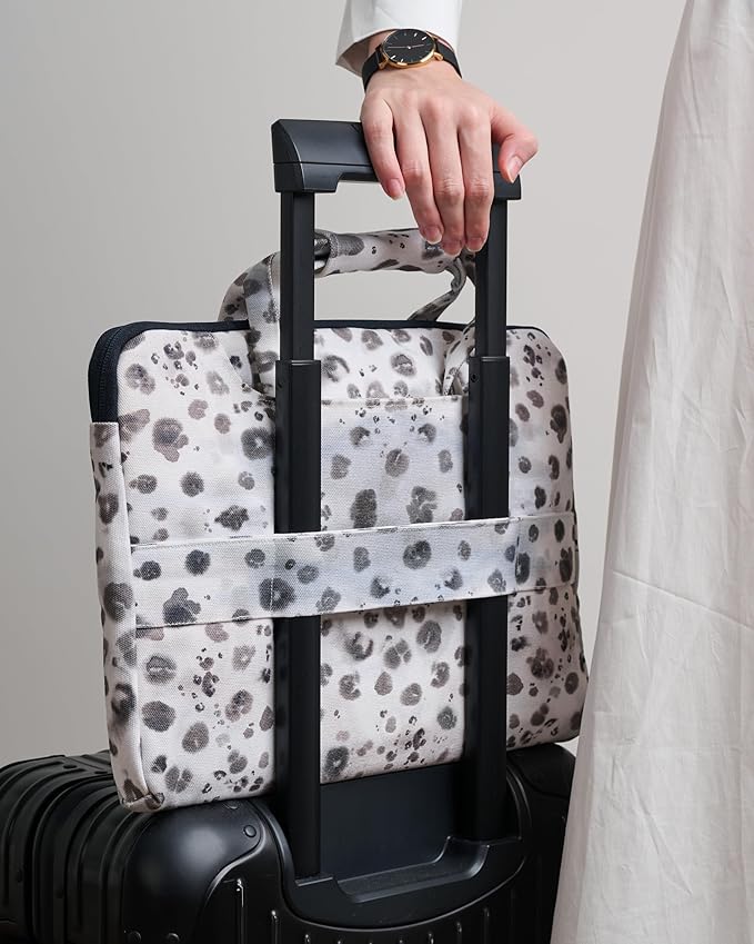 Maison d'Hermine Laptop Bag Upto 13.5 inch Stain and Water Repellent Cotton Canvas - Cheeta