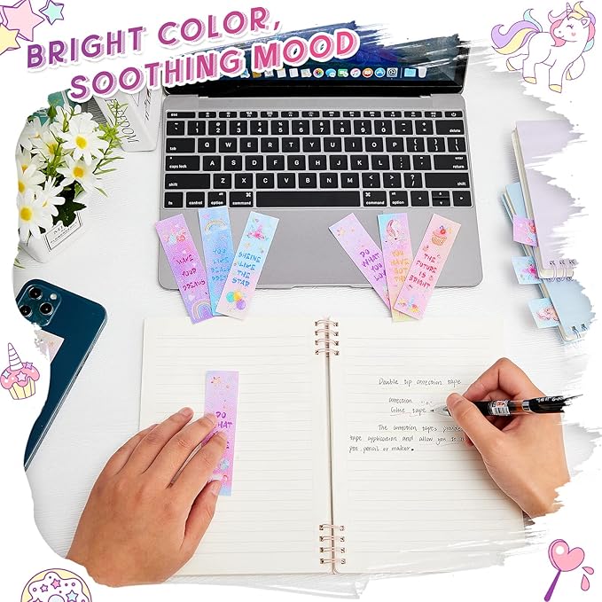 36 Pieces Anxiety Sensory Stickers Cute Fidget Textured Strips Toys Anti Stress Tactile Rough Sensory Calm Textured Strips Adhesives Anxiety Relief for Adults Teens Desk Classroom (Unicorn Style)