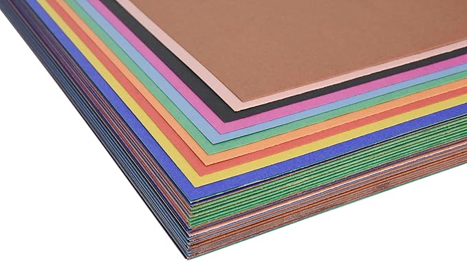 School Smart Railroad Board, 4-Ply, 22 x 28 Inches, Assorted Colors, 100 Boards - 1485740