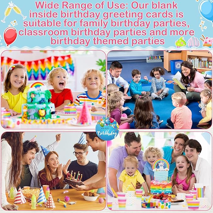 200 Set Unique Happy Birthday Card Bulk with Envelope and Sticker Blank Greeting Card Large 5 x 7 Inch Suitable for Office Kids Women Men, 20 Styles(Classic Style)