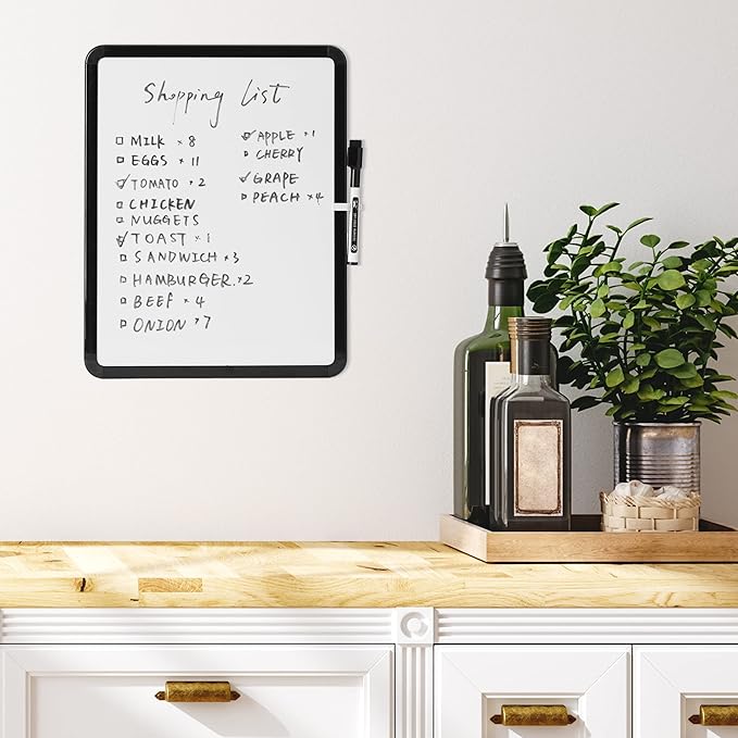 Mr. Pen- Dry Erase Board, 14” X 11” with a Black Dry Erase Marker, Black Frame, Small White Board, Small Dry Erase Board for Fridge, Dry Erase Board Small