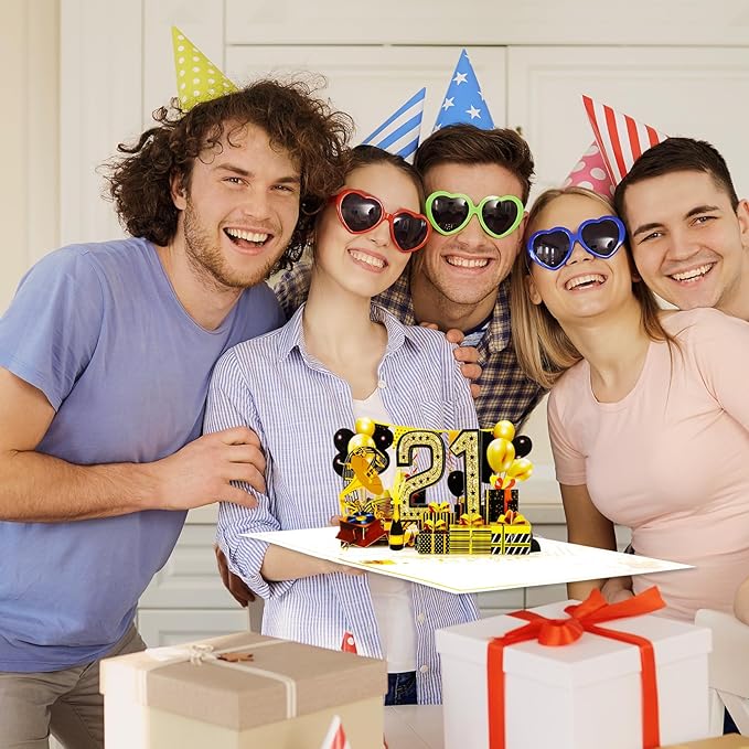 21st Birthday Card for Girls Boys, 3D Pop Up 21st Birthday Gifts Cards, Happy 21 Birthdays Decorations for 21 Year Old Son Daughter, Funny Back In 2004