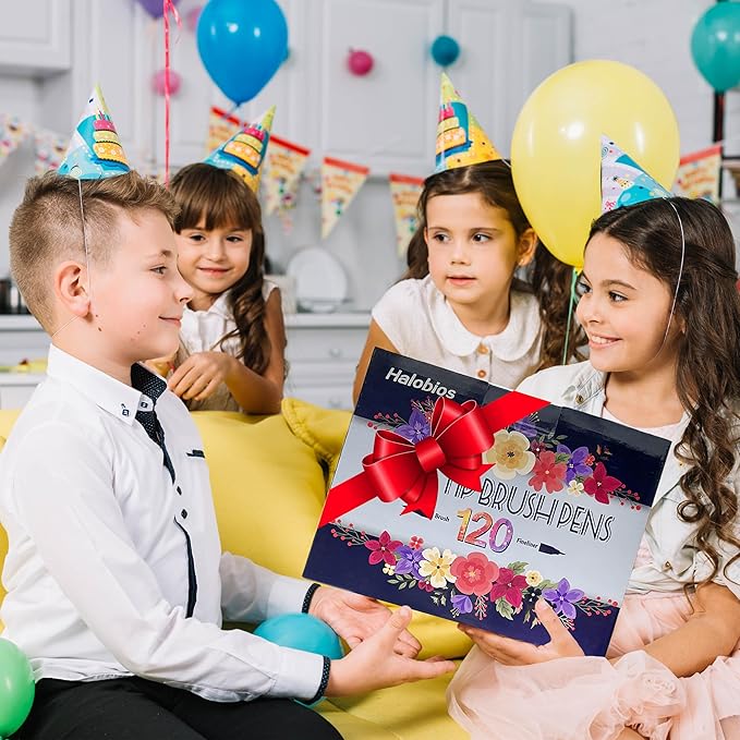 120 Color Dual Tips Brush Pens, Fine and Brush Tip Markers with Swatch Card for Adult Coloring, Art Markers Set for Journaling Calligraphy Drawing Sketching Doodling Illustrating