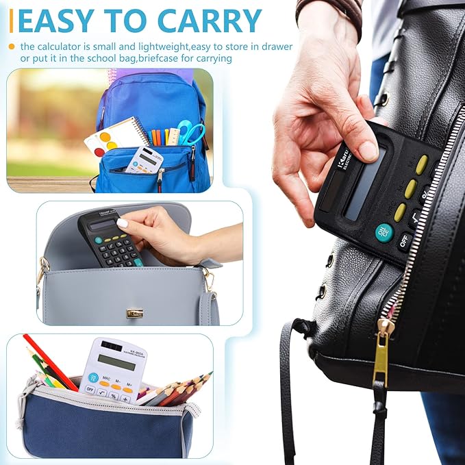 18 Pack Pocket Size Calculators Bulk 8 Digit Display Basic Calculator for Students Small Calculators Solar Battery Dual Power Calculator for School