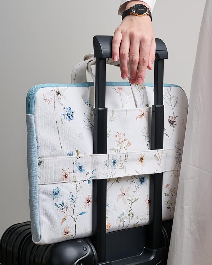 Maison d'Hermine Laptop Bag upto 15.6 inch Stain and water repellent Cotton canvas - Ice Florals