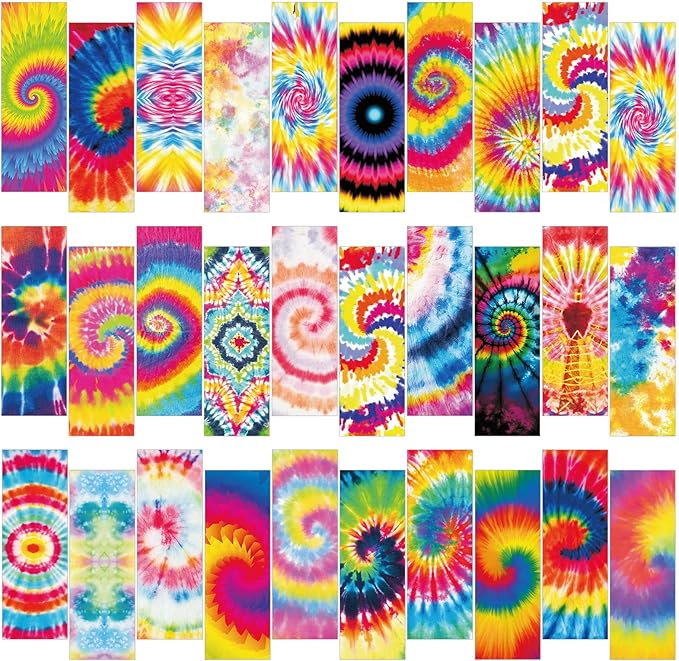 120 Pieces Bookmarks for Kids Set Book Marks Gifts for Kids Inspirational Motivational Paper Bookmark Pack for Book Lovers Adults Teacher Women Funny Reading Gift(Tie Dye)