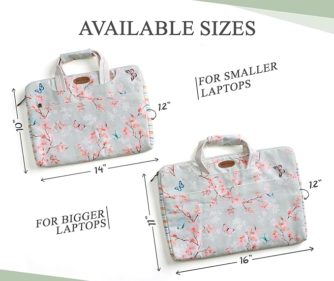 Maison d'Hermine Laptop Bag upto 15.6 inch Stain and water repellent Cotton canvas - Blossom In Spring