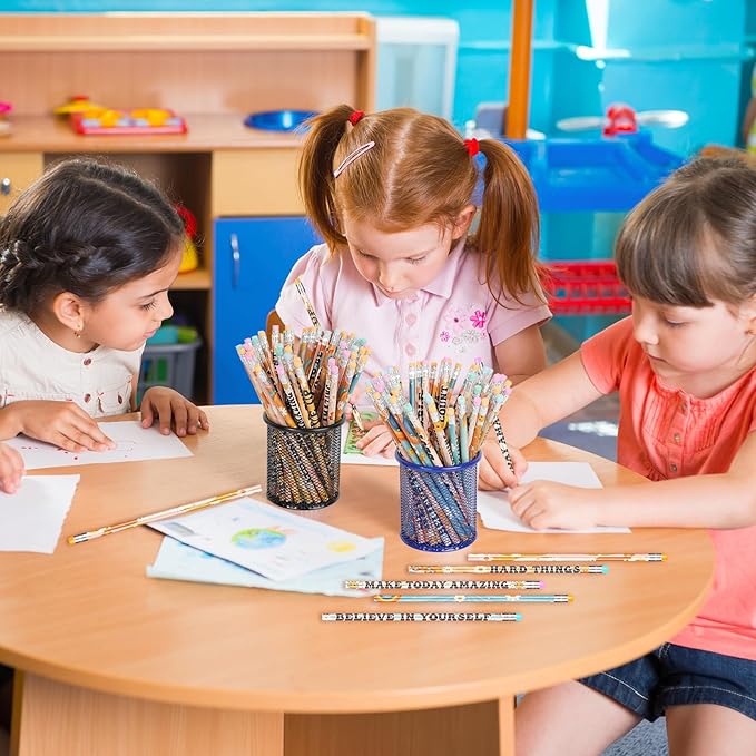 200 Pcs Retro Motivational Pencils Bulk, Inspirational School Pencils for Classroom, Cute Wood Pencils with Encourage Positive Saying, Back to School Supplies for Kids Student Teacher Classroom Reward