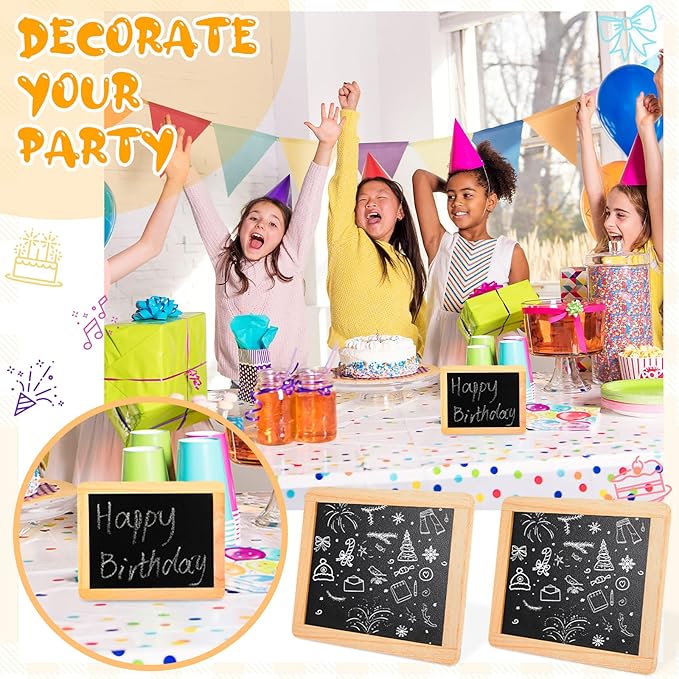 Chinco 6 Pcs Small Slate Chalkboard Mini Chalk Board with Frames Mini Board Signs School Supplies for Classroom Home Office