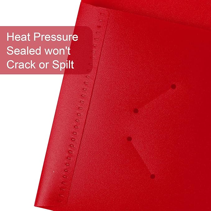 12-Pack Plastic Folders with Pockets,2-Pocket Poly Folders Holds 8-1/2" x 11" Paper for School/Office/Home, Red