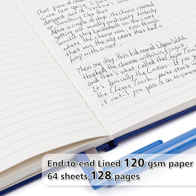 12 Pack Notebooks Journals Bulk with 12 Black Pens, Feela A5 Hardcover Notebook Classic Ruled Journal Set with Pen Holder for School Business Work Travel Writing, 120 GSM, 5.1”x8.3”, Navy