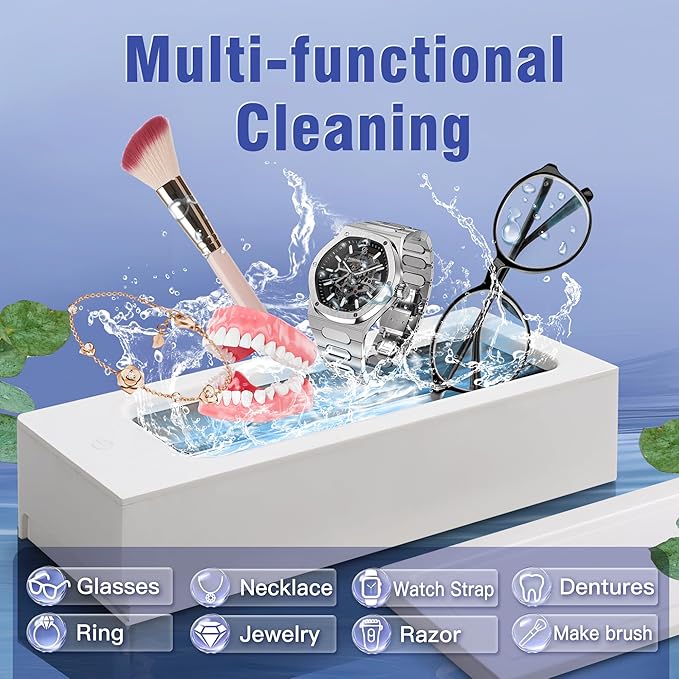 SELEAD Desktop Glass Whiteboard with Ultrasonic Cleaner Machine - Dry Erase White Board Computer Pad Keyboard Stand with Organizer for Home, School, Office Desk Accessories