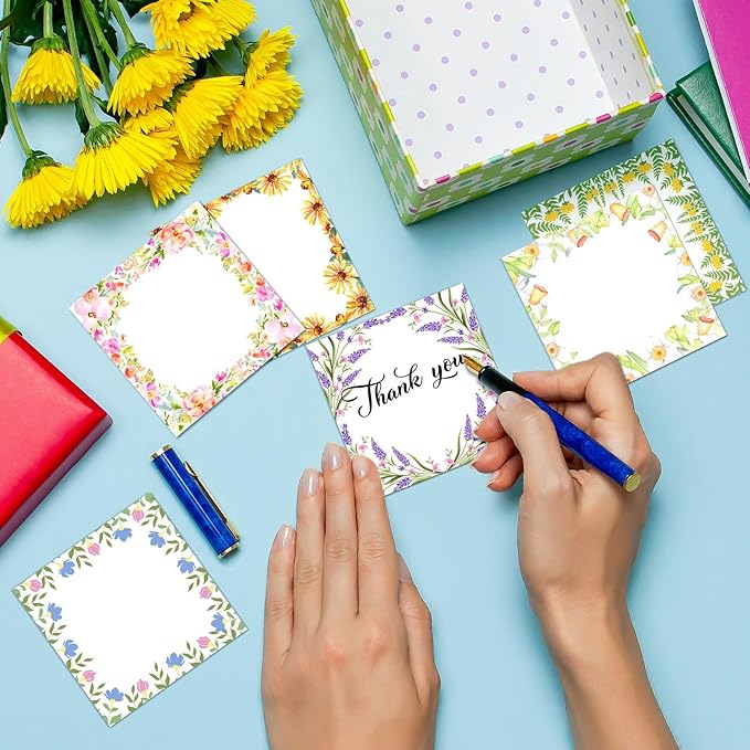 16 Pieces Spring Wreath Sticky Notes Flower Notes Pads Self-Adhesive Floral Sticky Memo Notes for Spring School Work Office Home Supplies Students Teachers Present