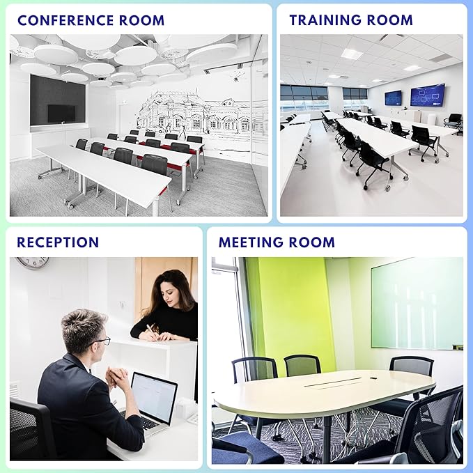 2 Pack Stackable Conference Room Chairs with Paddle Folding Office Chair Foldable Desk Chair Mesh Back and Arms for Conference Meeting Guest Reception Home Office Training Room Chair