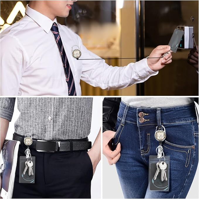 ID Badge Holder with Breakaway Lanyard, Retractable Badge Reel Heavy Duty, It's Fine I'm Fine Lanyards for ID Badges Ajustable, Teacher Nurse Work Office Gifts