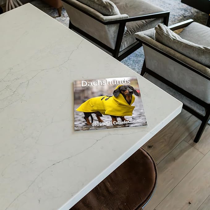 2025 Dachshund Weiner Dogs Monthly Wall Calendar | 12" x 24" | Thick Sturdy Paper | 2025 Wiener Dog Calendar