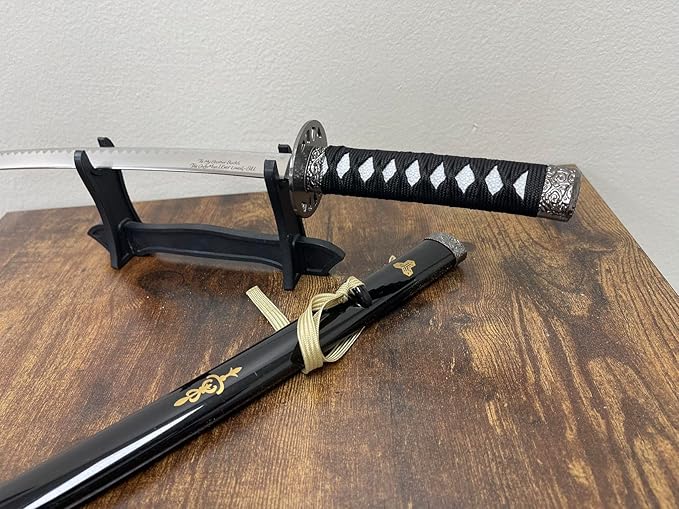 17 inch Stainless Steel Bride's Mini Katana Kill Bill Sword Mini Dagger Letter Opener Table Decor w/Free Display Stand