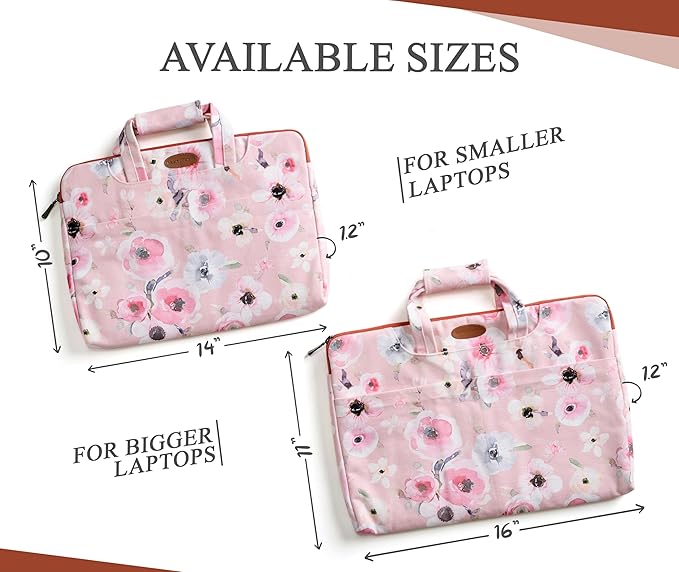 Maison d'Hermine Laptop Bag upto 15.6 inch Stain and water repellent Cotton canvas - Romantic Poppy