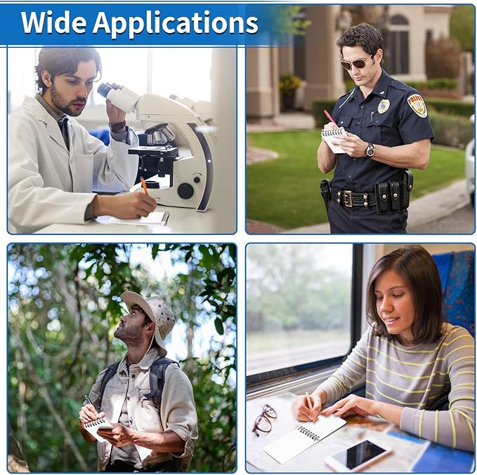 3 Pack Waterproof Notebook, 3 x 5 Pocket Notepad, All Weather Small Pocket Notebook Stone Paper, Mini Spiral Notepad Police Notepad 100 Lined Pages for Outdoor Office