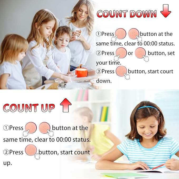 2 Pack Classroom Timers for Teachers Kids Large Magnetic Digital Timer Green Pink