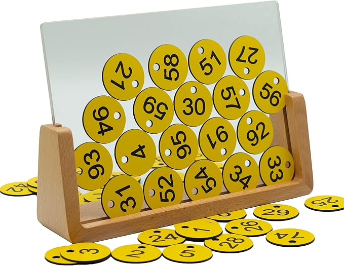 StayMax Plastic ID Number Tags Engraved Tags Key Tags Without Key Rings (1-100, Yellow)