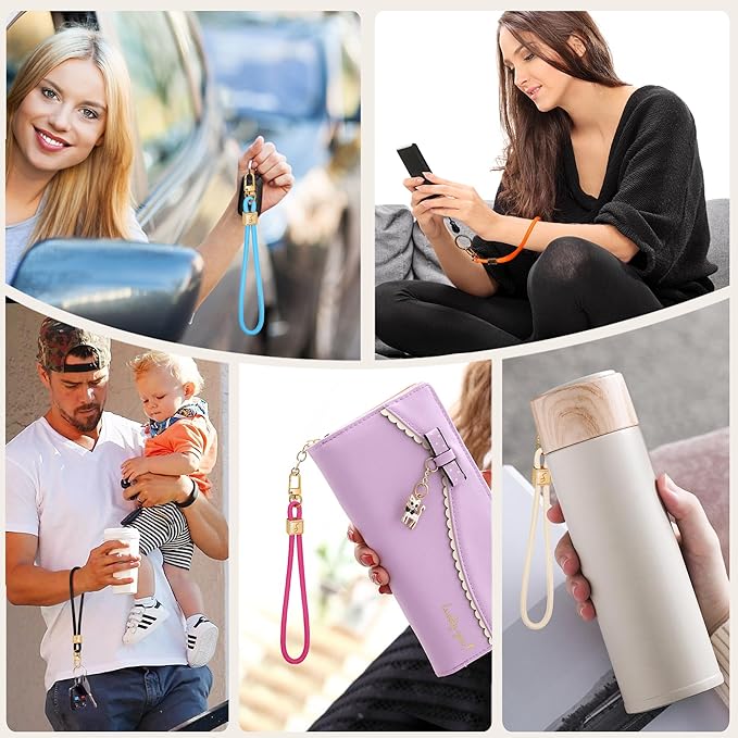 Fishent Keychain Wristlet lanyard, Cute Key Chain Holder, Upgraded Woven Wrist Lanyard for Keys, Wristlet Strap Keychain for Women Men Car Keys ID Badges Card Wallet Phone (Sky Blue)