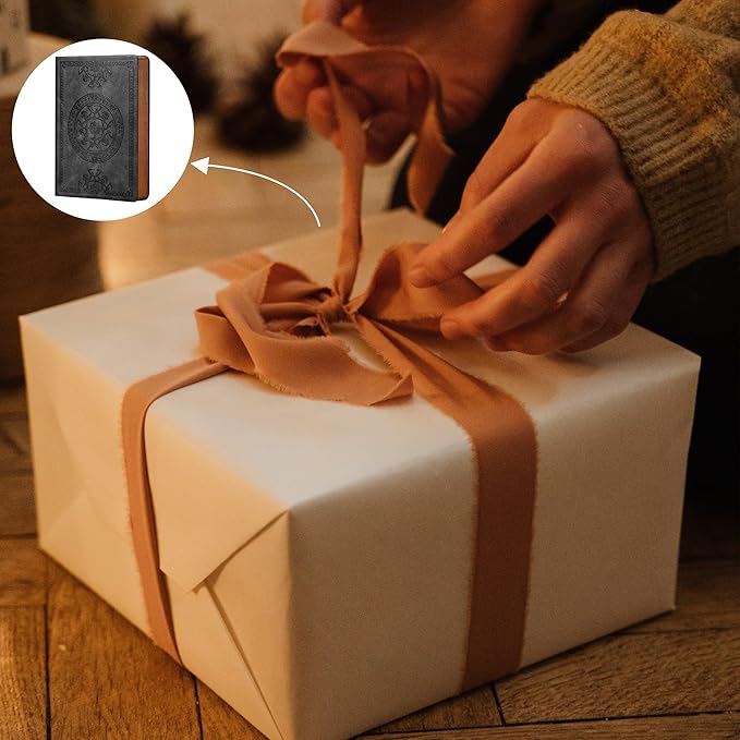 3 Pack Leather Vintage Journal for Men Soft Cover Lined Pages Notebook 180 Lay Flat for Writing Travel Diary, 5.7'' x 8.3'', Black