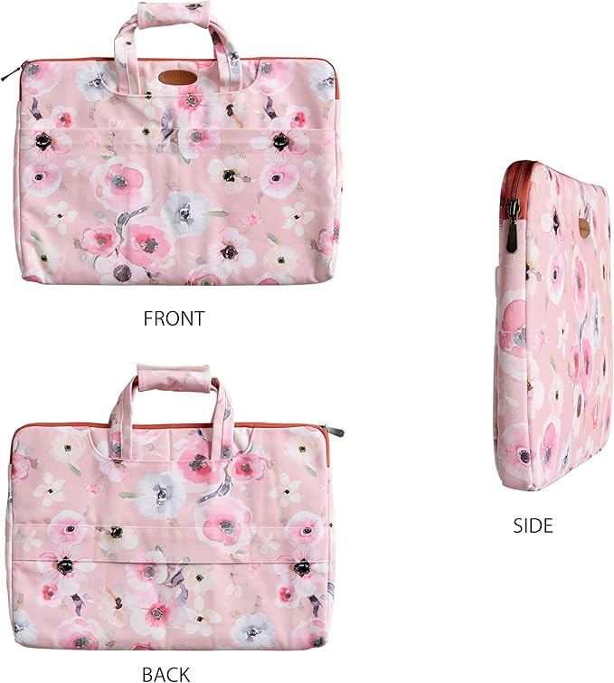 Maison d'Hermine Laptop Bag upto 13.5 inch Stain and water repellent Cotton canvas - Romantic Poppy